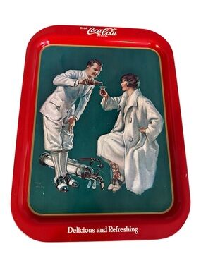 Vintage | Coca Cola | Delicious and Refreshing | Golfing Couple | Serving Tray